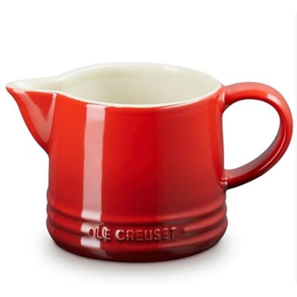 Le Creuset Stoneware Signature Creamer 300 ml 10 oz Cerise Cherry Red NEW NWT